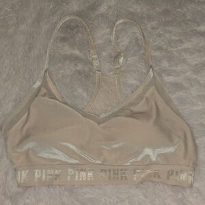 PINK Victoria's Secret Gold Sports Bra